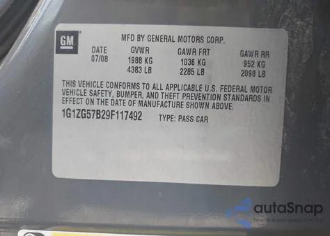 2009 Chevrolet Malibu Ls from USA, damaged, VIN 1G1ZG57B29F117492